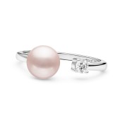 Inel cu perla naturala roz pudra din argint si cristal DiAmanti SK21479R_L-G